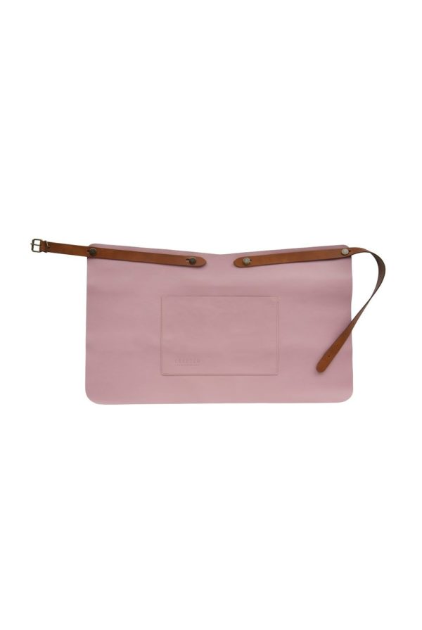 classic leather apron pink