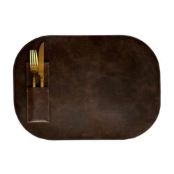 leather placemat brown